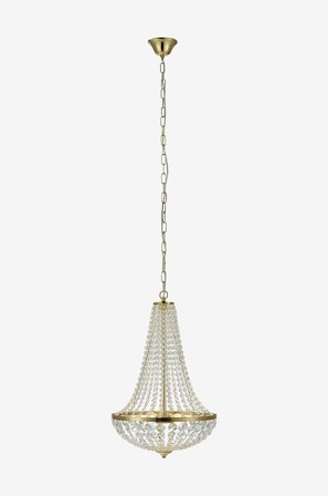 Markslöjd - GRÄNSÖ Krone 2L 40 cm Børstet messing/MC - Messing - Krystallysekroner - Fra Homeroom