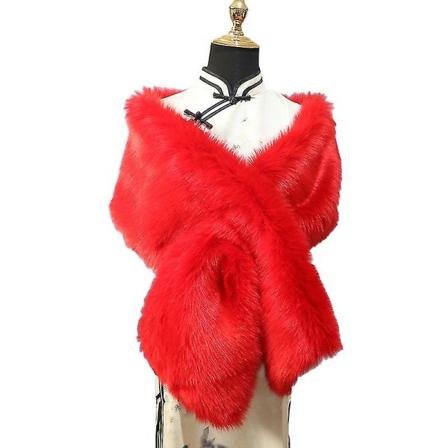 Dame Faux Fur Shawl Party Faux Fur Krave Fur Wraps Til Vinter Bryllup Bryllup Cover Up 180CMFARVE 15 COLOR 15 180CM