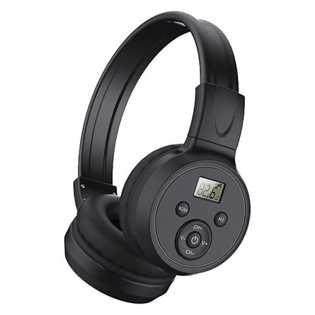 Trådlösa FM-radiohörlurar, uppladdningsbara för möten, arbete, vandring, jogging [YDE]