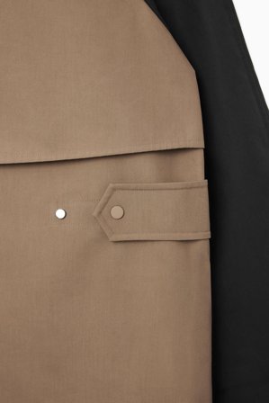 COS Women's Colour-Block Car Coat in Beige