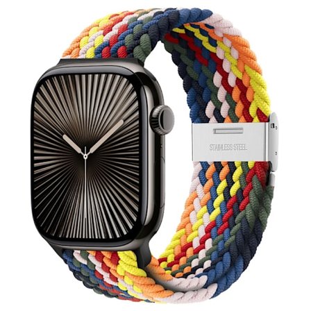 Armband för Apple Watch 46mm 45mm 44mm 49mm 40mm 41mm 42mm Flätad loop correa armband iWatch serie 10 8 9 7 5 se 6 4 Ultra