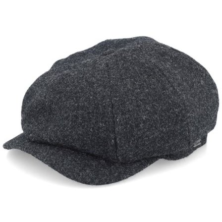 Wigéns - Grå flatcap Keps - Newsboy Classic Cap Dark Grey Melange Flat Cap @ Hatstore