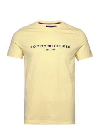 Tommy Logo Tee T-shirts Short-sleeved Gul Tommy Hilfiger*Betinget Tilbud