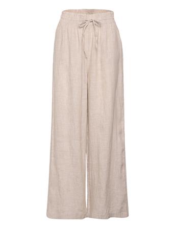 Disa Linen Trousers Vide Bukser Beige Gina Tricot