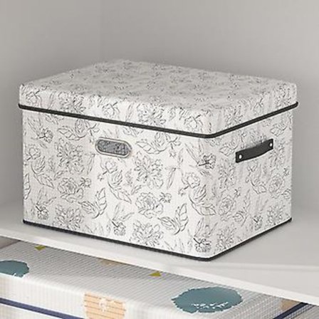 Fällbar Klädförvaringslåda med Vikbart Lock Förvaringslåda för Filtar, Täcken och Kläder (HB Medium)