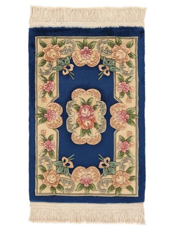 Handgeknüpft China 90 Line Teppich 60X90 Schwarz/Orange