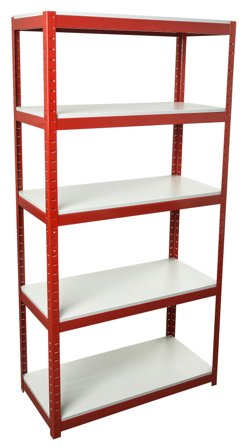 PELA 493976 Hylle i metall, 500 kg, 5 etasjer, Garasjeinnredning & oppbevaring