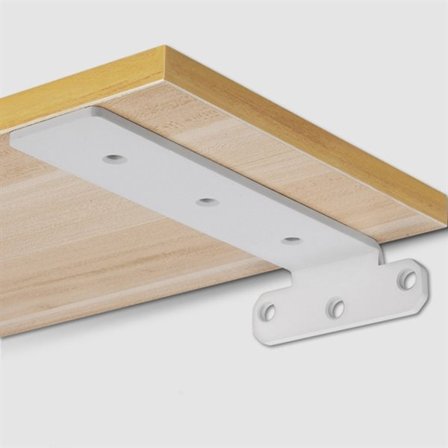 2-pk Hyllebrakett i metall 20 cm - Hvit