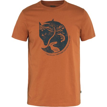 Fjällräven Men's Arctic Fox T-Shirt Top in Terracotta Brown | Size: 2XL, Organic Cotton