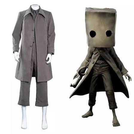 Little Nightmares Mono Komplet Cosplay Kostume Herre Spil Rollespil Outfit Japansk Stil Polyester Bomuldsblanding Flere Størrelser