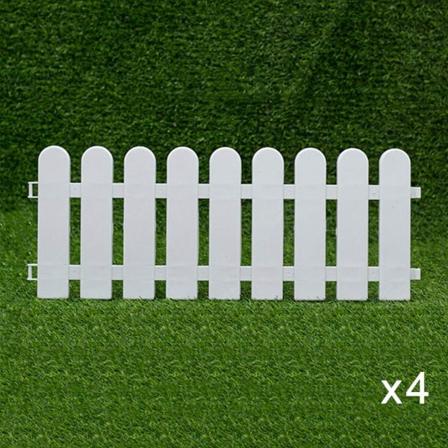 Valkoinen puutarhan reunus, 4 kpl ulko PVC-aita, helppo asentaa