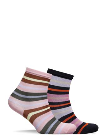 Eliana Stripe Sock 2 Pack Lingerie Socks Footies/Ankle Socks Multi/mönstrad Becksöndergaard