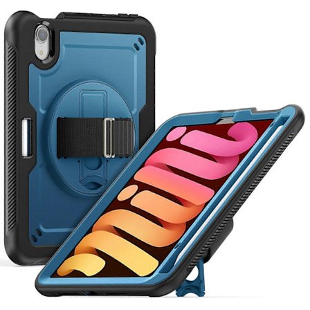 Fodral för iPad mini (2024)/(2021) Kompatibelt Ställ PC+Surfplatta Skal med Axelrem