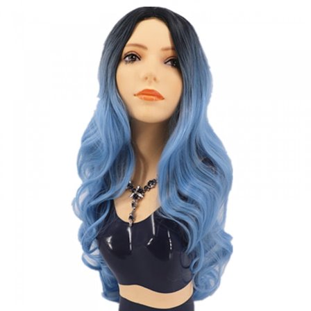 Europeiska och amerikanska peruker Hög temperatur silke Kvinnlig gradientfärg Halv huvudbonad Långt lockigt hår Luftigt hår Full huvudbonad