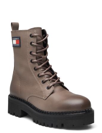 Tjw Urban Lace Up Boot Shoes Boots Ankle Boots Laced Boots Brown Tommy Hilfiger