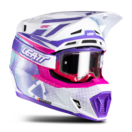 Crosshelm Kit Leatt Moto 7.5 V26 mit Crossbrillen Lila L