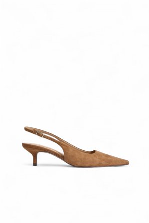 Premium Selection Slingback-Pumps aus Wildleder - Lederschuhe - Braun - EU 40