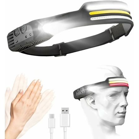 Hodelykt for løping, 2 stk. Ultra kraftig LED oppladbar hodelykt, oppladbare hodelykter for løping