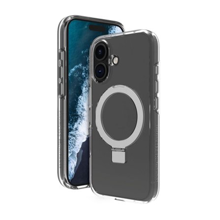 DBRAMANTE1928 iPhone 16 Iceland Ultra D3O deksel (gjennomsiktig) Ultraslank, 100 % resirkulerbar, forsterket med D3O, med MagSafe og stativfunksjon