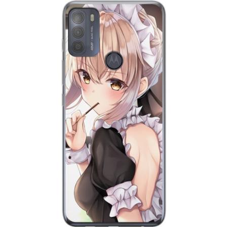 Motorola Moto G50 Genomskinligt Skal Anime girl cute