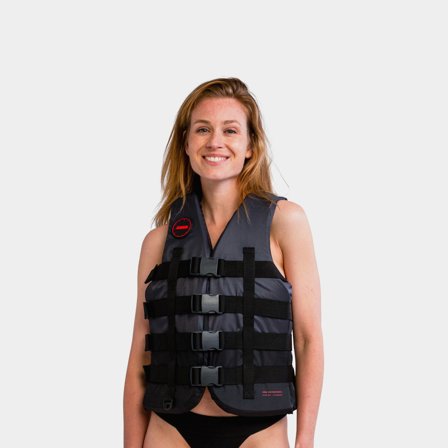 Gilet pour les sports nautiques JOBE 4 Buckle Vest 50N Black, X-Large (85 - 95 kg)