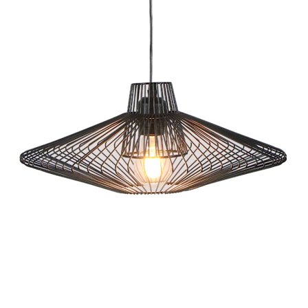 Musta metallinen riippuvalaisin, 41x41x17 cm