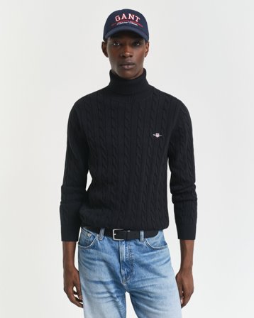 GANT Herren Zopfstrick Rollkragenpullover aus Baumwolle (XXL)