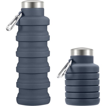 Hopfällbar Vattenflaska i Silikon - Resa, Gym, Vandring - Läckagesäker