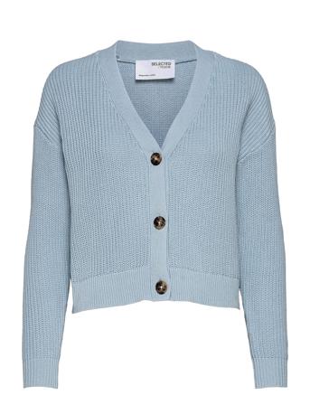 Slfsinna Ls Knit Cardigan B Strikkegenser Cardigan Blå Selected Femme