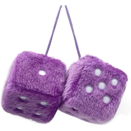 Par retro fyrkantiga spegel hängande par plysch tärningar med prickar bil dekoration