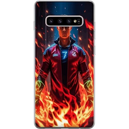 Kompatibel Mobilcover til Samsung Samsung Galaxy S10+ Ronaldo Inferno - fodboldhelt i flammer