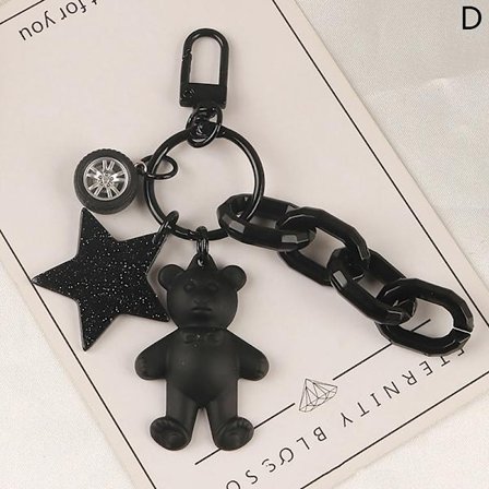 e Bow Tie Bear Keychain Love Pentagram Pendant Keyring Car Bag