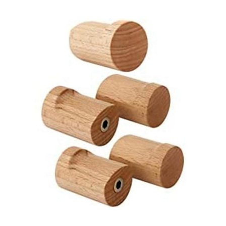 Træfrakkeholder Væghængt, Væghængte Krogge Vægdekoration Æstetisk, Robust Frakkekrog Til Hat Håndklæde 5 stk