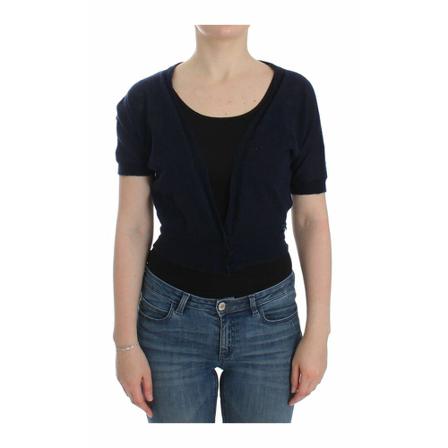 Ermanno Scervino, Lingerie Knit Wool Sweater Cardigan Blauw, Dames, Maat:S,alpaca,print
