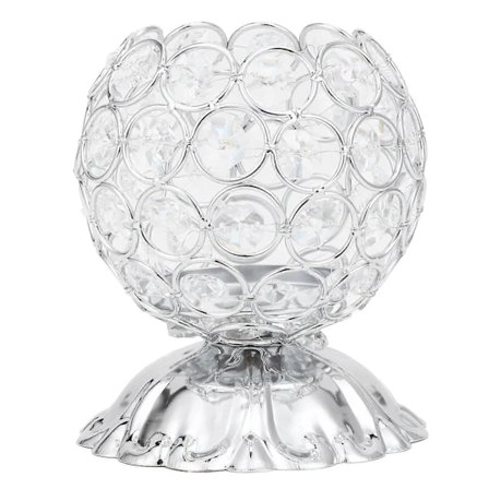 Kristalllysestake Elektroplettert Smidd Jern Lysestake Ornament Elektronisk Lysestakeholder