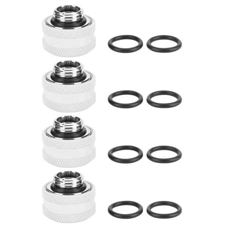 4 stk / pakke Vandkølende kompressionsfitting til stift akrylrør OD 16mm hvid