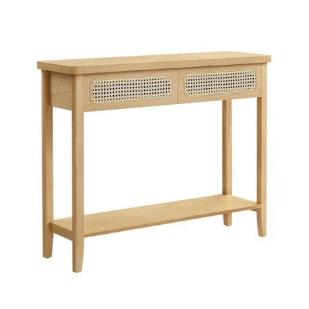 Rootz konsolbord - Entrébord - Hallbord - MDF-spånskiva PVC-plast - 30 cm x 80 cm x 100 cm - Ek Beige - 16,6 kg - 100 kg Kapacitet