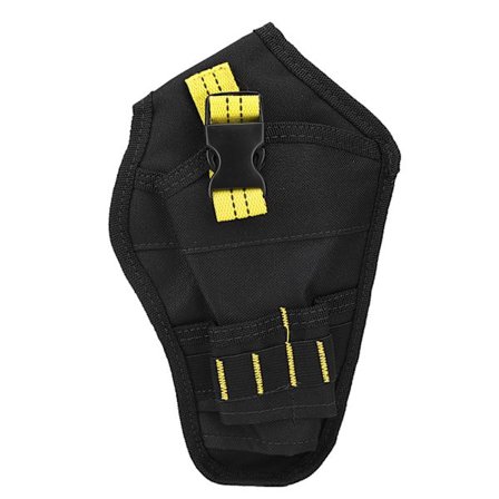 Bærbar Oxford-duk Mini Midjeveske Borholder Oppbevaringspose for Elektrisk Bor Verktøy (svart&gul)