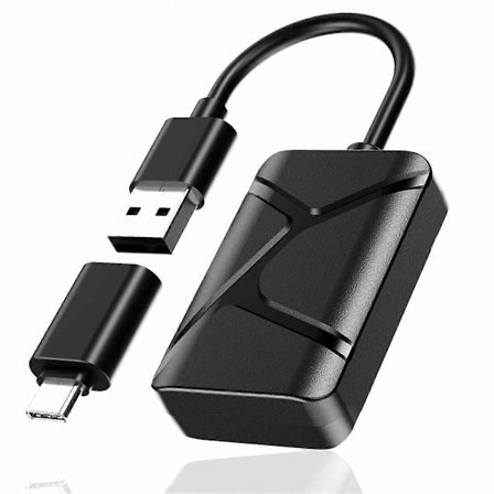 Trådløs CarPlay Adapter - 2-i-1 Trådløs CarPlay & Android Auto, Konverterer Kablet til Trådløs CarPlay