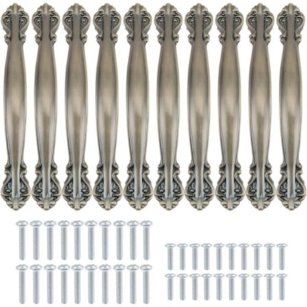 Sett med 10 vintage skaphåndtak i form av en antikk bue