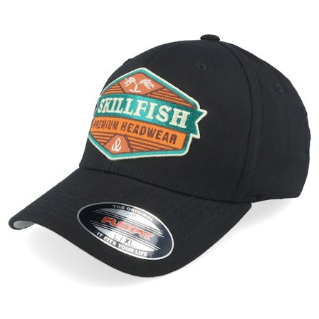 Skillfish - Negro flexfit Gorra - Terraflame Logo Black Wooly Combed Flexfit @ Hatstore