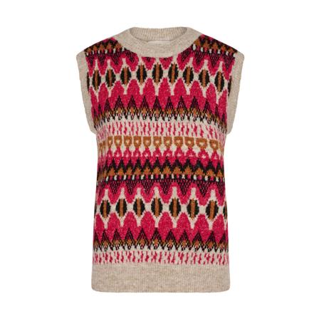 Freequent, Sleeveless Knitwear Rood, Dames, Maat:XS,polyester,print
