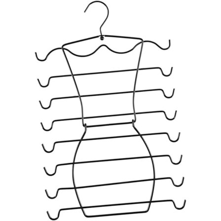 1 stk. Flerlags Undertøjshænger Kreativt Tørklæde Slips Hænger til Hjemmet Sort