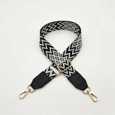 Justerbar skulderrem, flerfarvet, bred taskerem