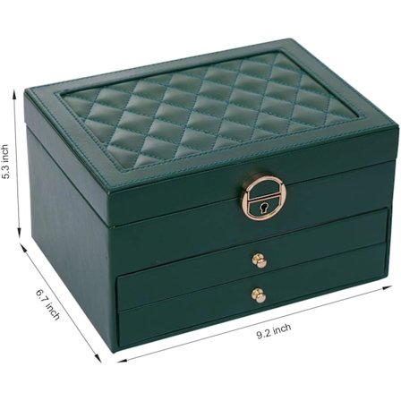 Vintage Smyckeskrin i Trä för Ringar och Halsband, Stor C