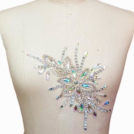 Exquisite Uniquely Pure Handmade AB Colour Bright Crystal Patches Sew-on Rh