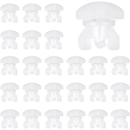 Gardinstangsringe, 20 stk. Gardinstangsendestykker Gardinstangslåg Gardinstop Plast Gardinskinne Glidende Glidere Udskiftning A