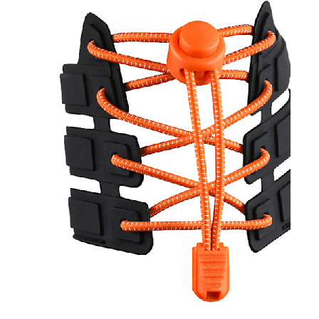 (Farge Oransje) (1 Par) Elastiske skolisser med snøring - Du trenger ikke å knyte skoene