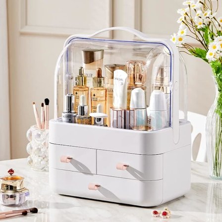 Sminkeorganisator med 3 støvtette skuffer for M