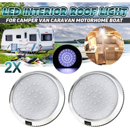 2 stk. til campingvogn autocamper 12V 46 LED indvendig loftslampe taglampe